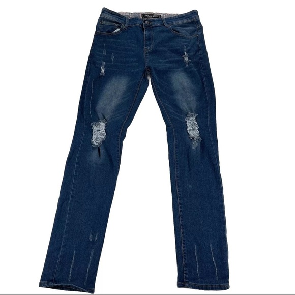 American Breed Women’s Size 34x32 Dark Blue Flag Skinny Boyfriend Patriotic - Picture 1 of 9